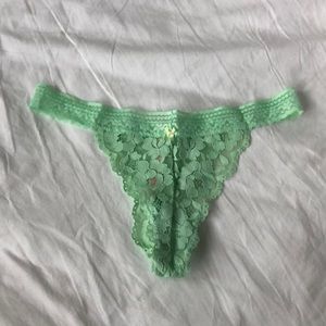 Mint green lace thong from Victoria’s Secret Pink